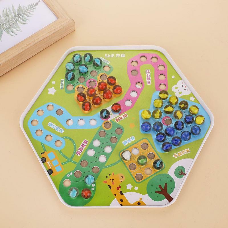 Flying Chess Game 7-in-1 Board Game Chinese Peg Board For Kids Educational Toys Puzzles Game For Adult Fun And Challenging