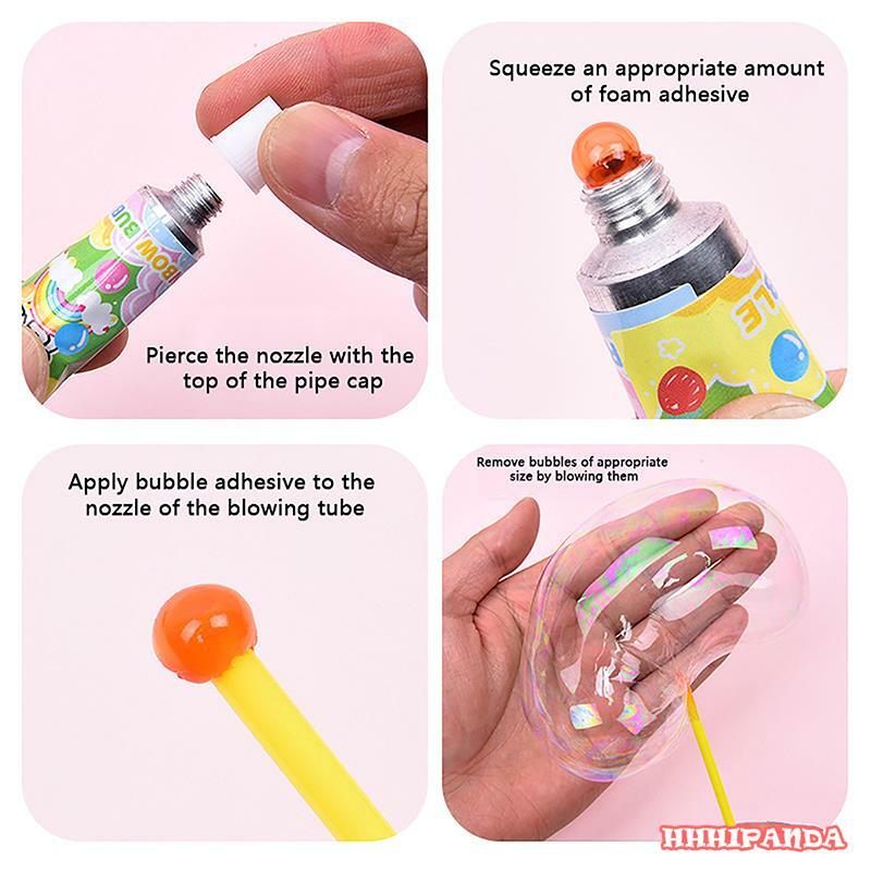 4 buah mainan nostalgia lem gelembung ajaib balon ruang peniup balon gelembung tiup warna-warni mainan menyenangkan luar ruangan tidak mudah rusak