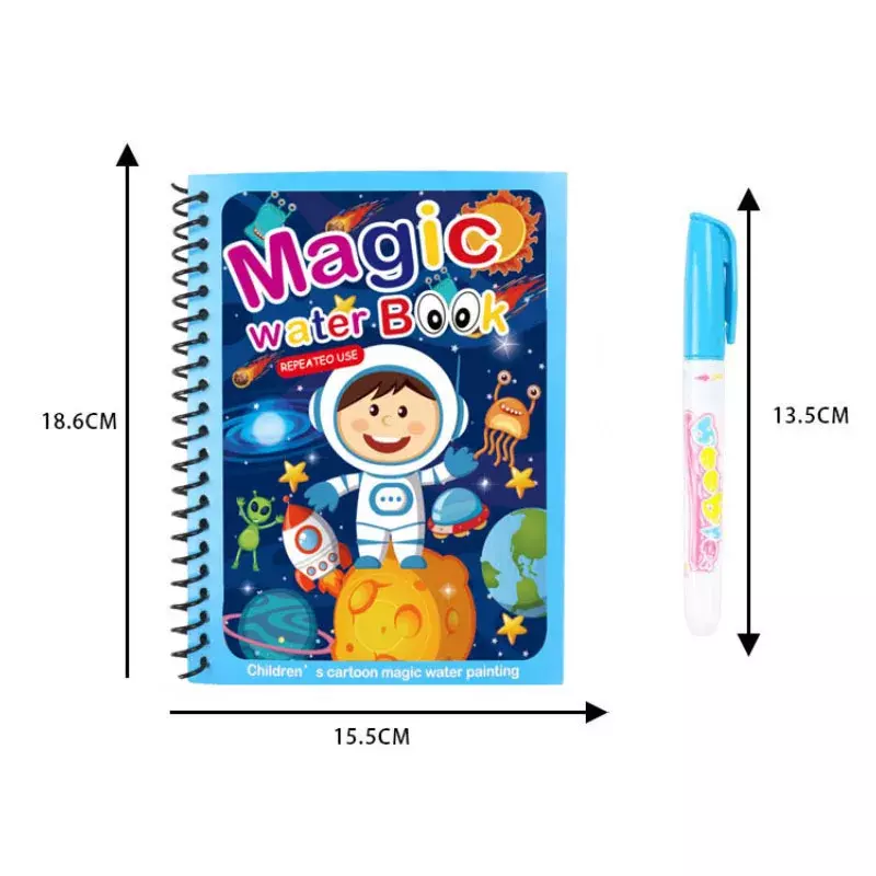 Magic Water Drawing Book para crianças, livros de colorir reutilizáveis, sensorial, educação infantil, brinquedos de pintura para bebês e crianças