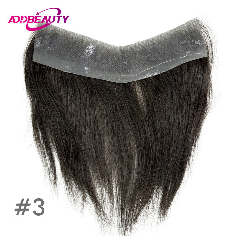 Straight Vstyle Front Human Hairpiece for Men Full PU Vloop Toupee 100% Human Hair Wigs Dark Brown Human Hair System Natural Wig