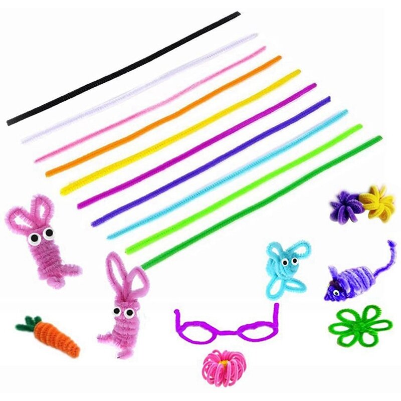600 Pcs Random Colors Pipe Cleaners Chenille Stem 6Mmx12 Inch For DIY Art Crafts Decorations-Drop Ship