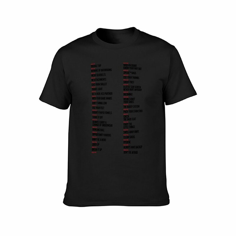 Zombieland-Regeln-schwarz T-Shirt Grafiken Neuauflage übergroße T-Shirt Männer