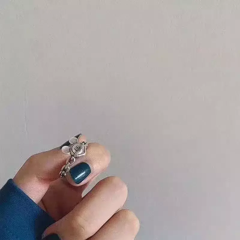 Cincin dapat diatur Mickey jahitan kartun Perak 925 cincin Anime Lilo & Stitch kartun Disney mainan anak-anak Kawaii perhiasan wanita hadiah Natal