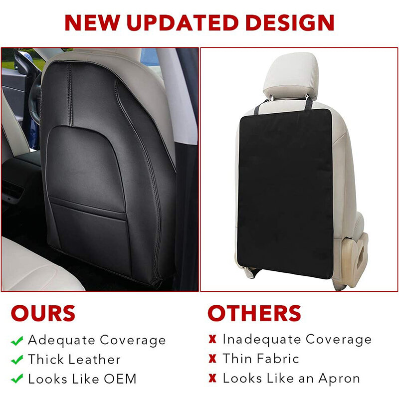Для Tesla Model 3 Y Кожаные защитные чехлы для спинки сидений Защитные коврики для центральной консоли Защитные коврики Защитные коврики для заднего сиденья