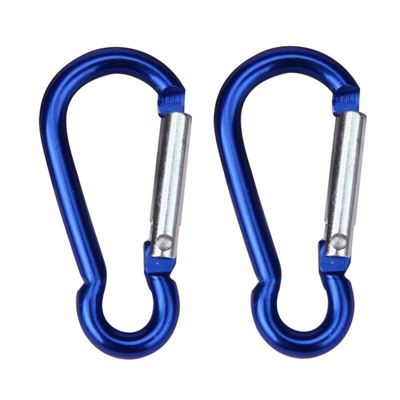 2Pcs Aluminum Alloy D Shaped Carabiner Spring Snap Clip Hooks Climbing Keychains Open And Close Smoothly Aluminum Alloy Hook