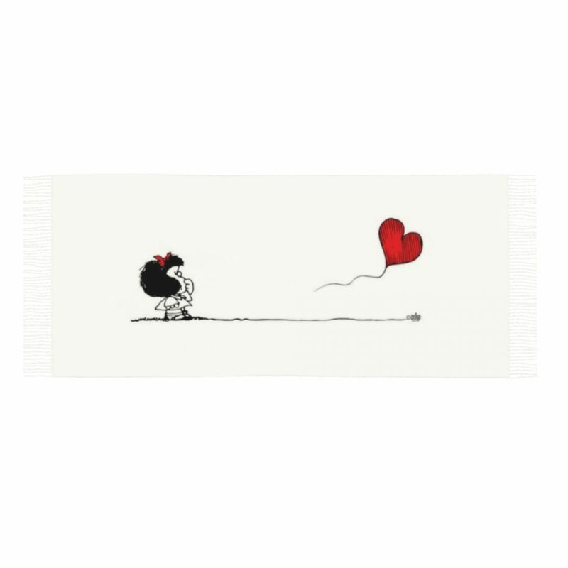 Mafalda Balloon Heart Tassel Scarf Women Soft Quino Manga Cartoon Shawls Wraps Lady Winter Fall Scarves