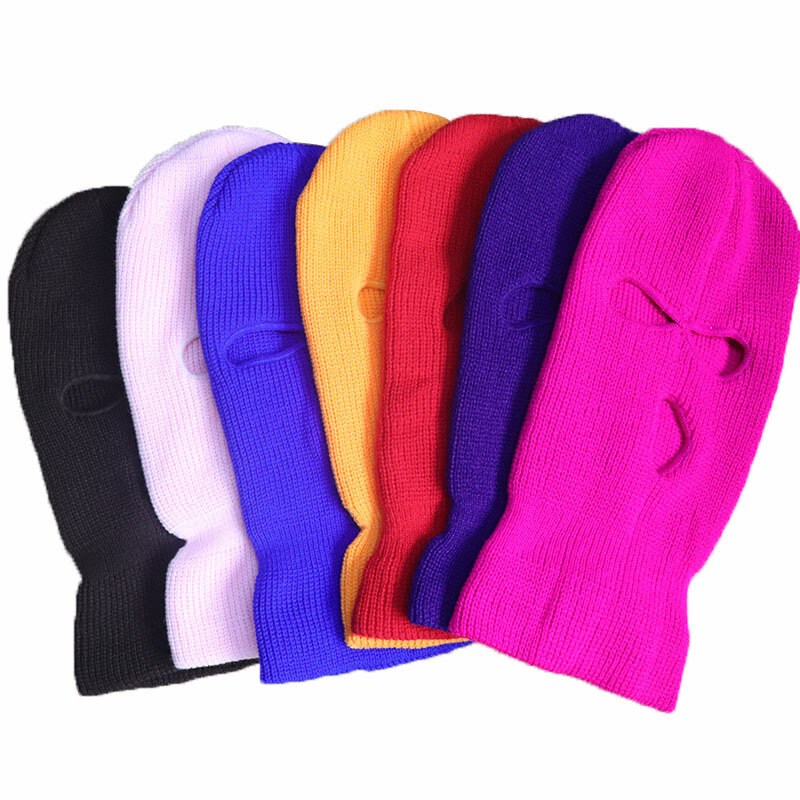 New Three-hole knitted Hat Men Women Anti-terrorist Headgear Robber Hats Baotou Outdoor Face Mask Warm Hood C6142