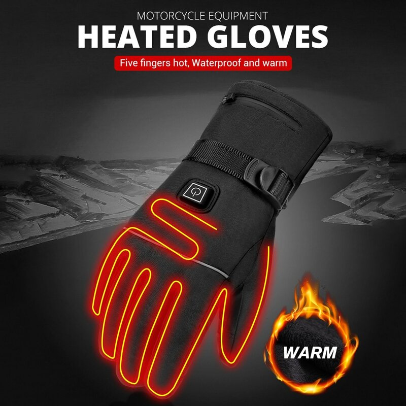 Riscaldamento guanti caldi guanti da sci elettrici controllo della temperatura a 3 livelli per lo sci rampicante