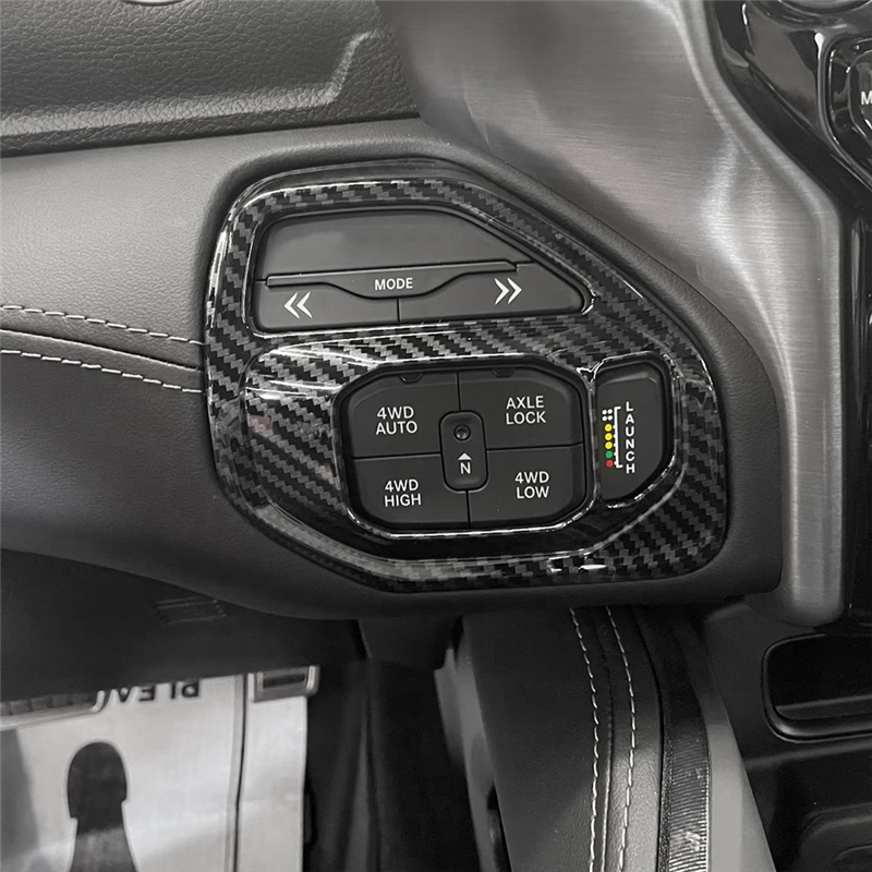 Cubierta embellecedora de marco de botón Swtich de modo de accionamiento Central de coche para Dodge RAM 1500, 2500, 3500, 2019-2023 ABS Interior