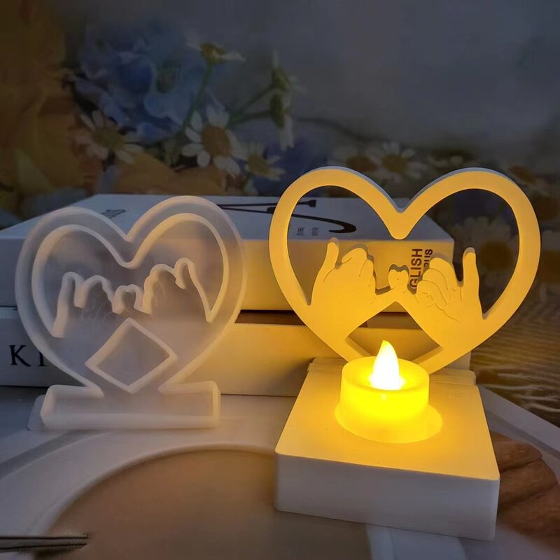 Love Candle Holder Silicone Mold DIY Cement Gypsum Clay Casting Resin Mold Home Decoration Ornaments