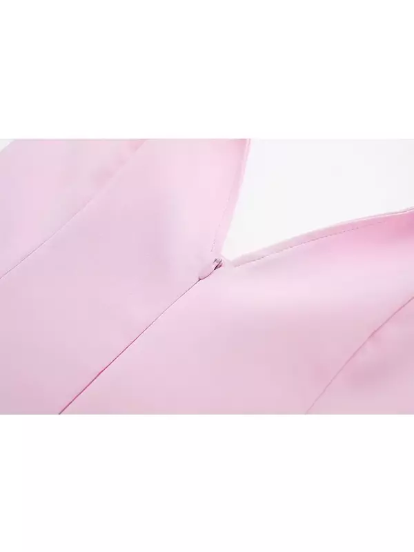 TRAF 2024 kobiet spódnice na co dzień zestaw szortów szykowne Top z wyciętymi plecami z Halter koszula dekoltem i szorty słodkie różowe letnie seksowne szorty lat zestaw szortów