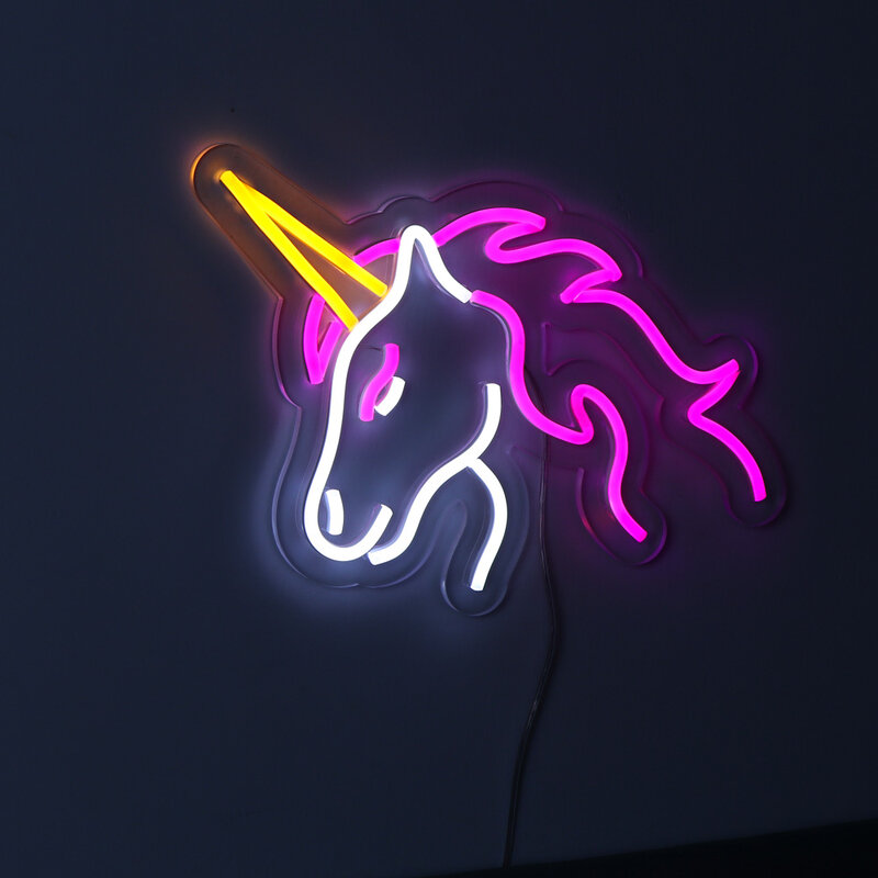 Neón led con forma de unicornio personalizado, precio asequible