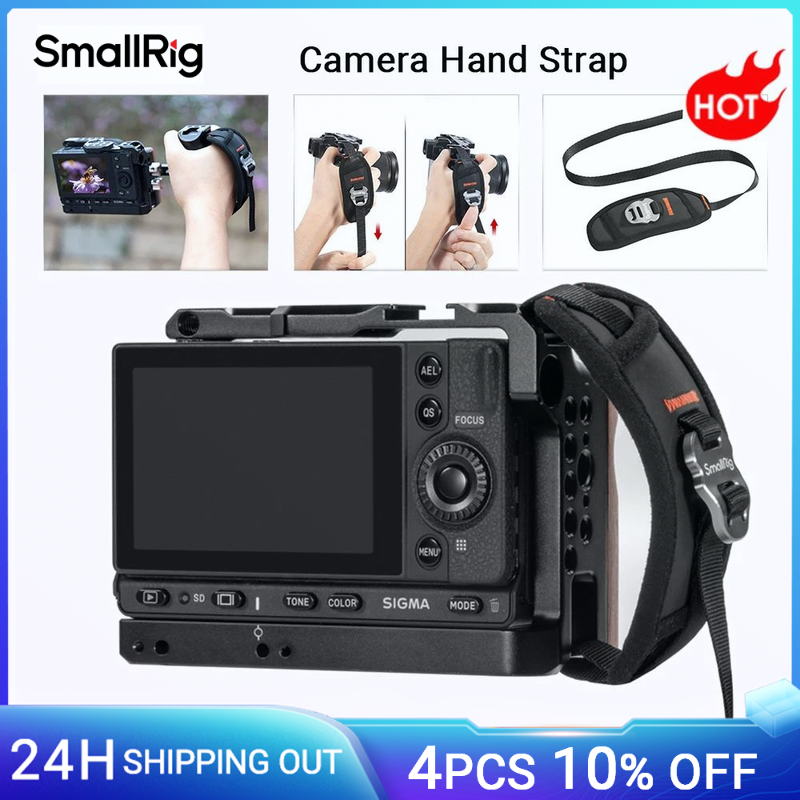 SmallRig uniwersalny pasek na rękę do ramka do kamery DSLR boczny uchwyt z paskiem Slot Case regulowany bezpieczny uchwyt wsparcie Rig -2456