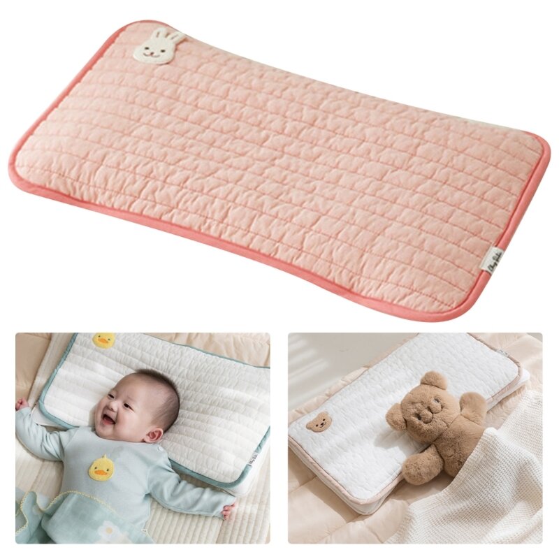 Newborn Pillow Flat Pillow for Toddlers Infant Baby Head Pillow Bolster Pillow Breathable Pillows for 0-3Years Boy Girl 0