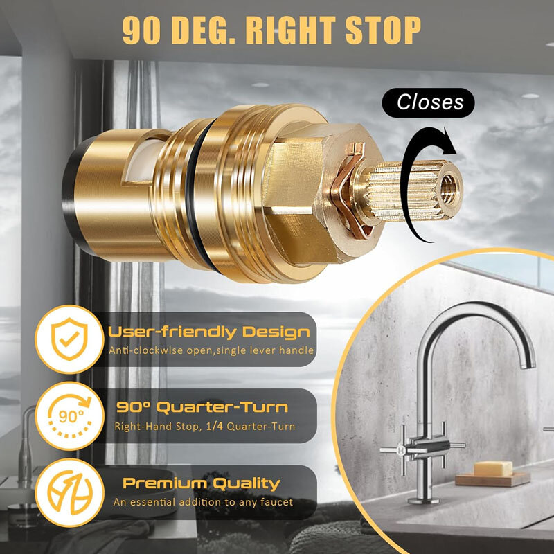 45882000 Ceramic Cartridge Is Designed to Fit All Kitchen and Lavatory Models As Well As 1/2-Inch Wall Mount Valves
