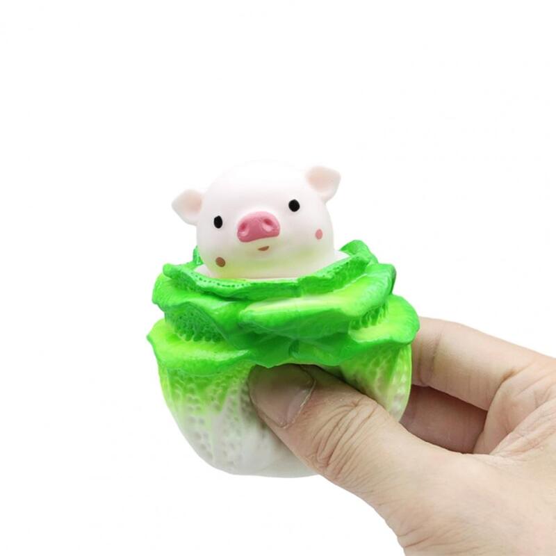 Cute Little Squeeze Toy Soft Tpr Squeeze Fidget Toy Cartoon Cabbage Pig/rat/rabbit Doll for Quick Stress Relief for Kids