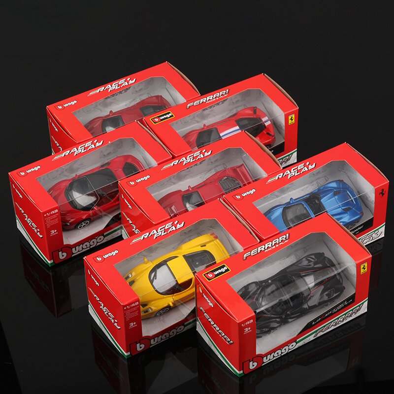 Bburago-Diecast Ferrari Car Toy Veículos, Coleção de brinquedos em miniatura, 296 Purosangue SF90 488 Roma 458 250 F40 Enzo LaFerrari, 1:43