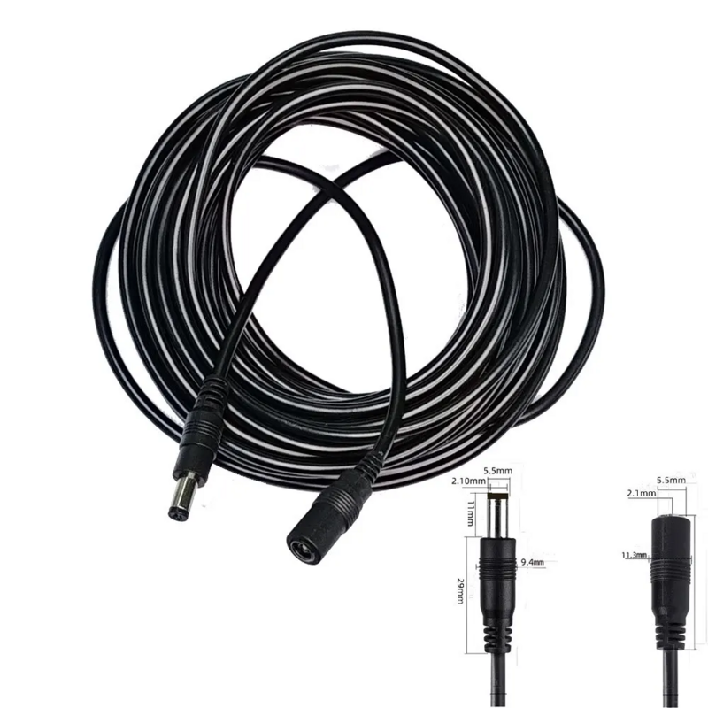 DC 12V Power Adapter Extension Cable 5.5*2.1mm Power Cord Extend Wire 5M Cable For CCTV Suveillance Camera Router NVR