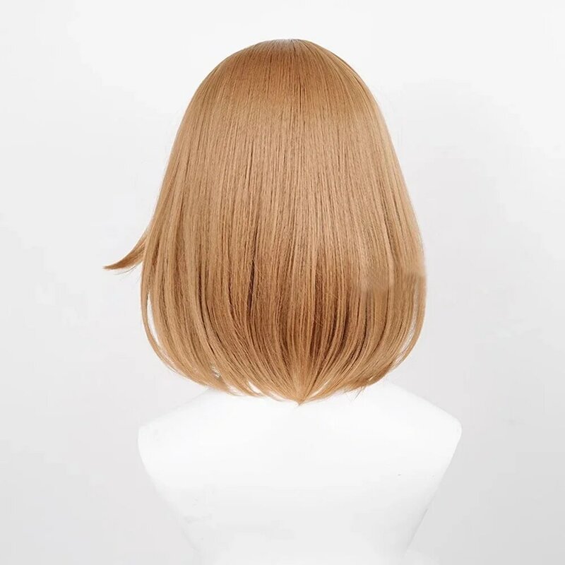 RANYU-peruca reta marrom sintética para mulheres, resistente ao calor, cabelo curto, linho, anime cosplay, festa
