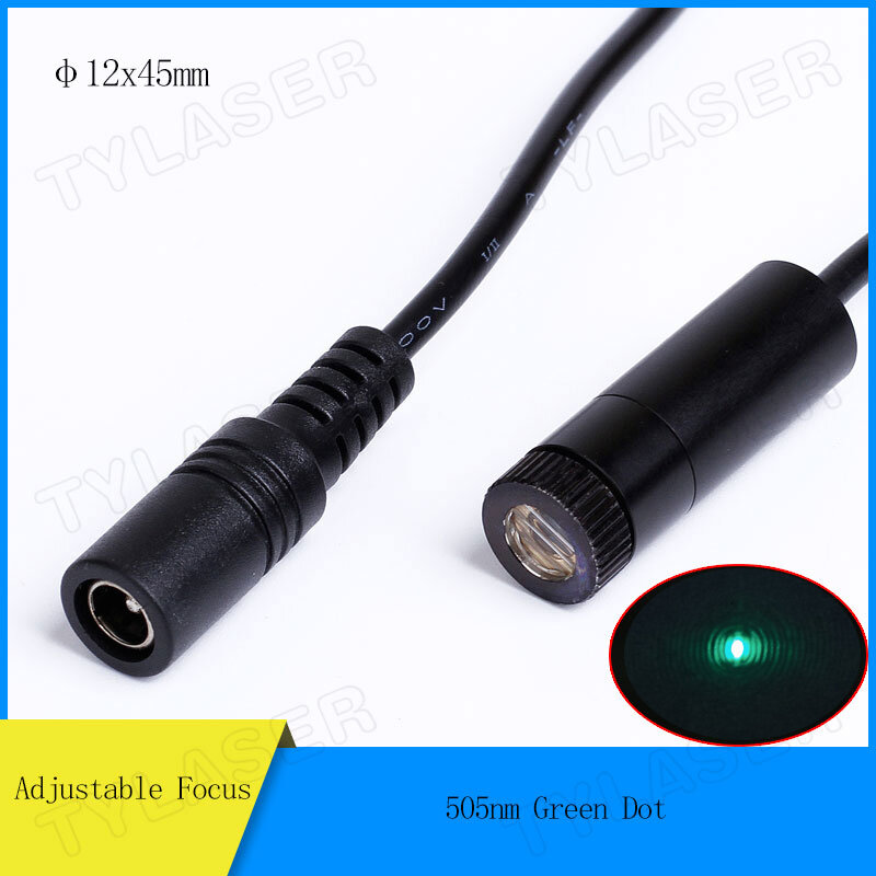 D12X45mm Adjustable Focus 505nm 5mW 10mW 20mW 30mW Green Dot Laser Diode Module Industrial Grade ACC Driver TYLASERS