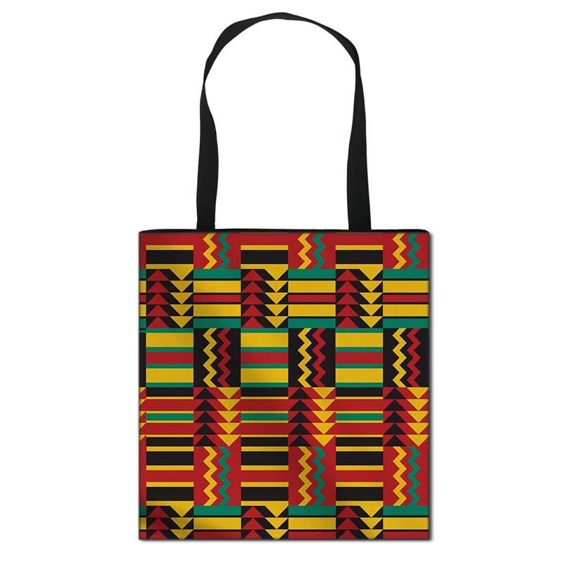 المرأة الأفريقية نمط حقيبة يد قماش حمل حقيبة الطباعة التقليدية مقبض حقيبة للإناث حقيبة تسوق الفتيات حقيبة كتف