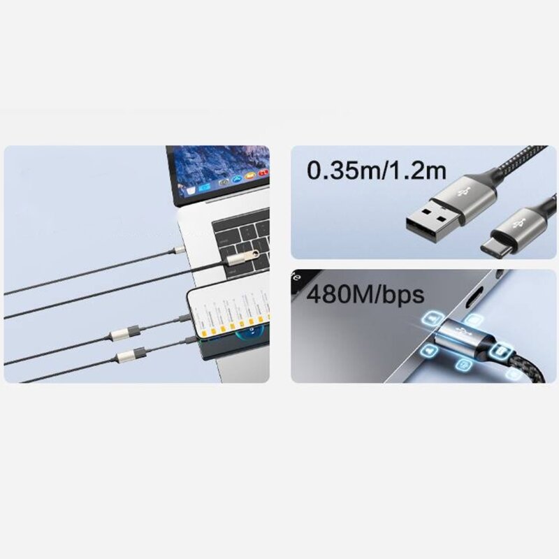 3 in 1 USB Splitter Cable USB Power Splitter 1 Male to 3 Female USB Adapter Dropship