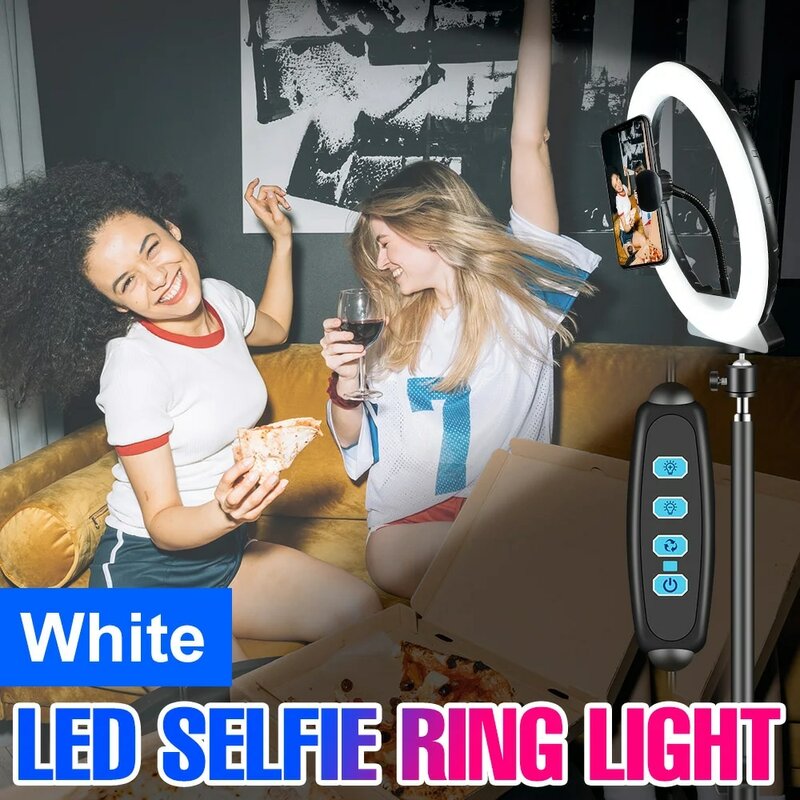 Anel de luz led suporte ajustável tripé selfie ringlight fotografia preenchimento lâmpadas flexível usb alimentado maquiagem lâmpada vídeo dispositivo elétrico
