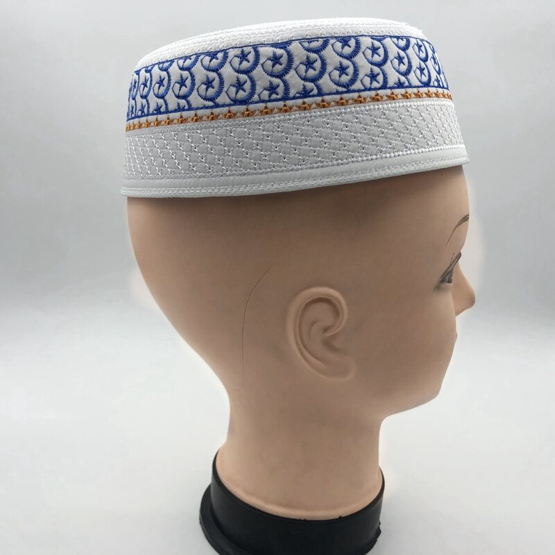 Muzułmańskie czapki dla mężczyzn Odzież Produkty podatkowe Turcja Darmowa wysyłka Modlitwa Siatka Żydowski kapelusz Kippa Islamski Kufi Topi Haft 03271