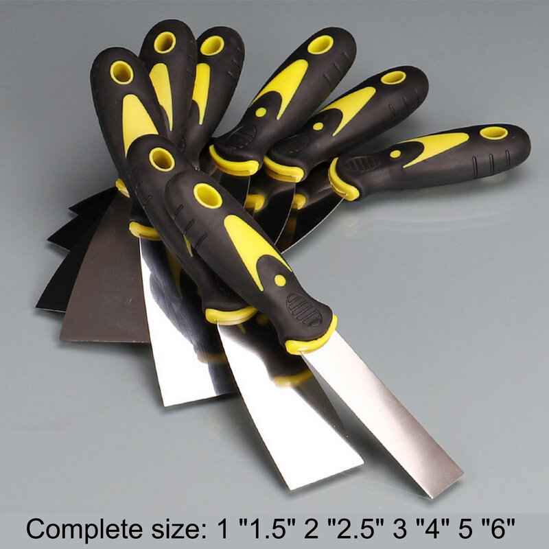 8 teile/satz Edelstahl zweifarbige Spachtel Spatel Reinigung Kitt Messer Batch Messer Kits Bauwerk zeug Putz messer