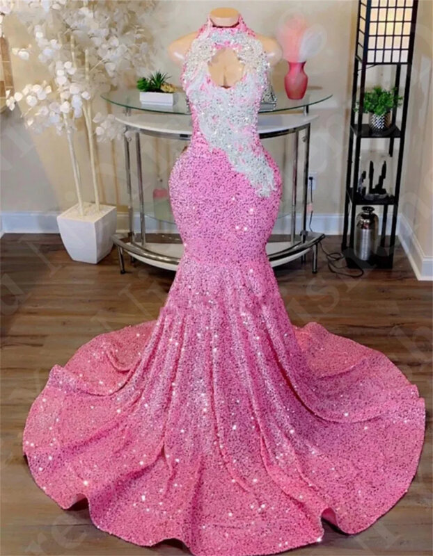 Luxury Evening dresses 2024 Robe de soirée Long Prom Dresses Sexy Mermaid Sparkly Sequin Crystals Formal Party dress Vestidos