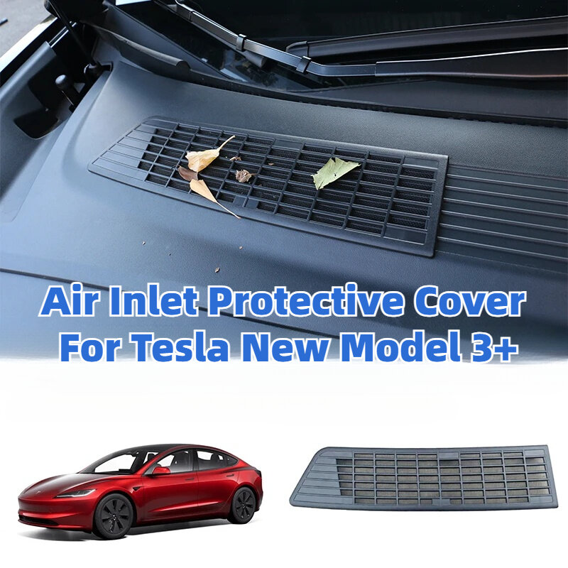 Penutup ventilasi aliran udara, Filter puing-puing tahan serangga, aksesori penutup jaring pencegahan antimemblokir untuk Tesla Model 3 + Highland 2024