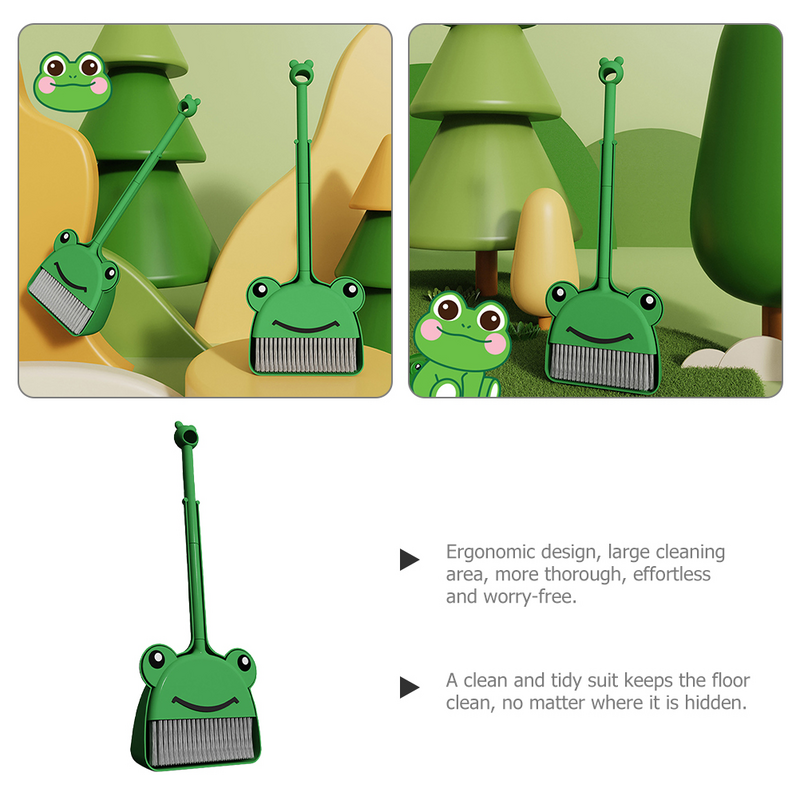 Children's Mini Kids Toy For Kids and Dustpan Set Paternity Kindergarten Cleaning Tool Cartoon Role Play Toddler Kit Plastic