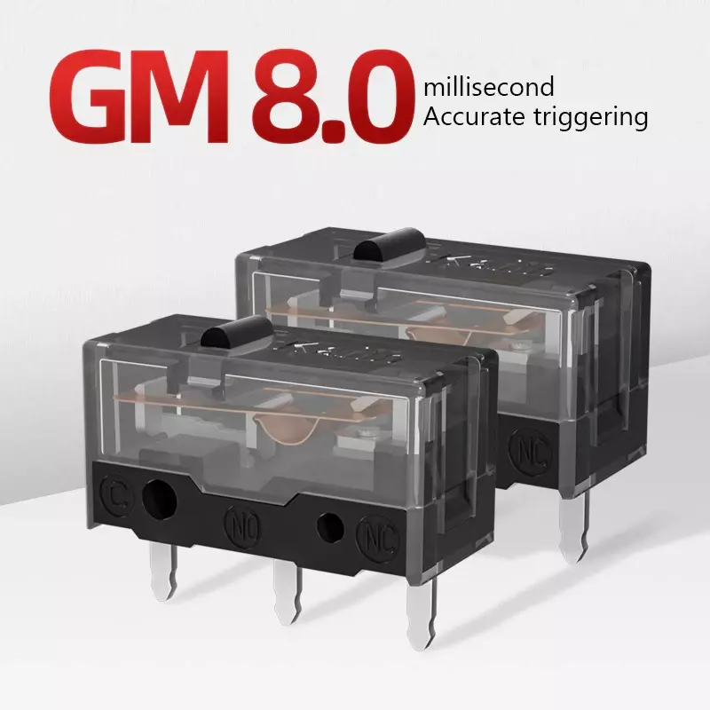 Kailh GM 8.0 마우스 마이크로 스위치, 마이크로 단추 골드 접촉기, 8 천만 클릭 수명, 3 핀 블랙 도트, 4 개, 2 개, 정품