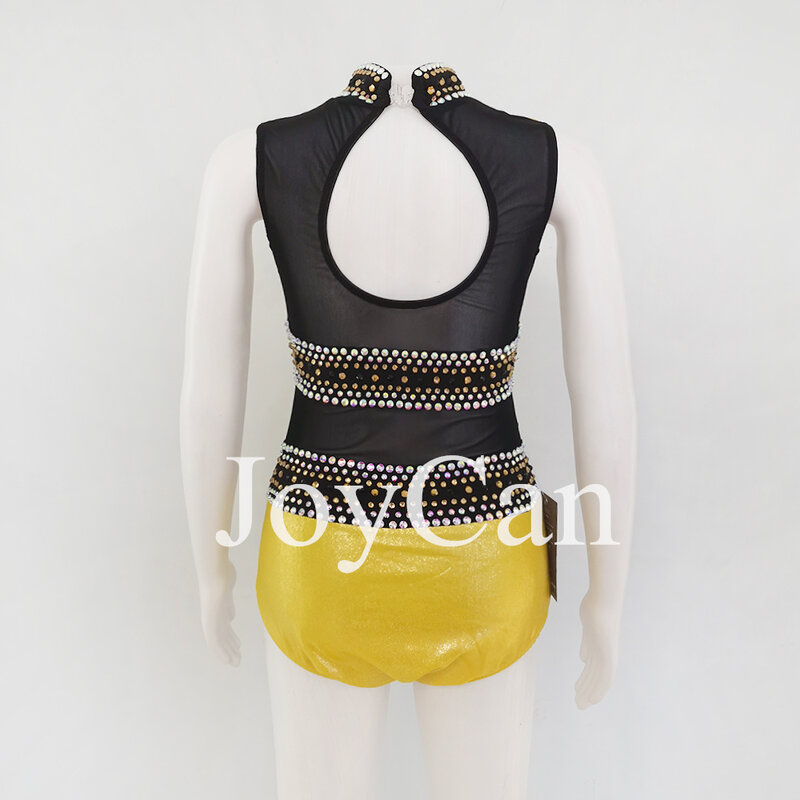 JoyCan-فستان رقص موسيقى الجاز الغنائي ، الزي الأصفر ، ملابس الرقص القطبي ، تدريب أداء الفتيات
