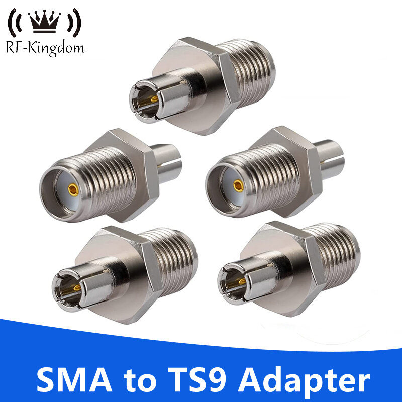 5 sztuk Adapter koncentryczny RF SMA do TS9 Coax łącze typu Jack SMA żeńskie gniazdo do TS9 wtyk męski srebrny dla ZTE 3G 4G Router modemu