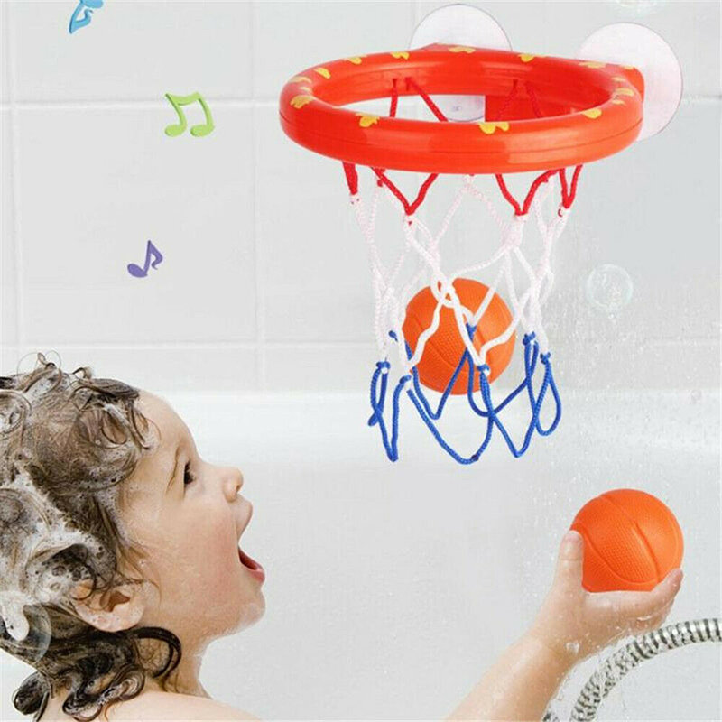 Basquete com ventosa para crianças, brinquedos do banho do bebê, 3 bola, banheiro, banheira, chuveiro, jogo de água, brinquedo para crianças