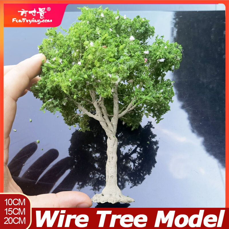 Simulation Wire Cherry Green Tree Model Doll House Mdoel Material Landscape City Garden Decoration Scenery Diorama Train Layout