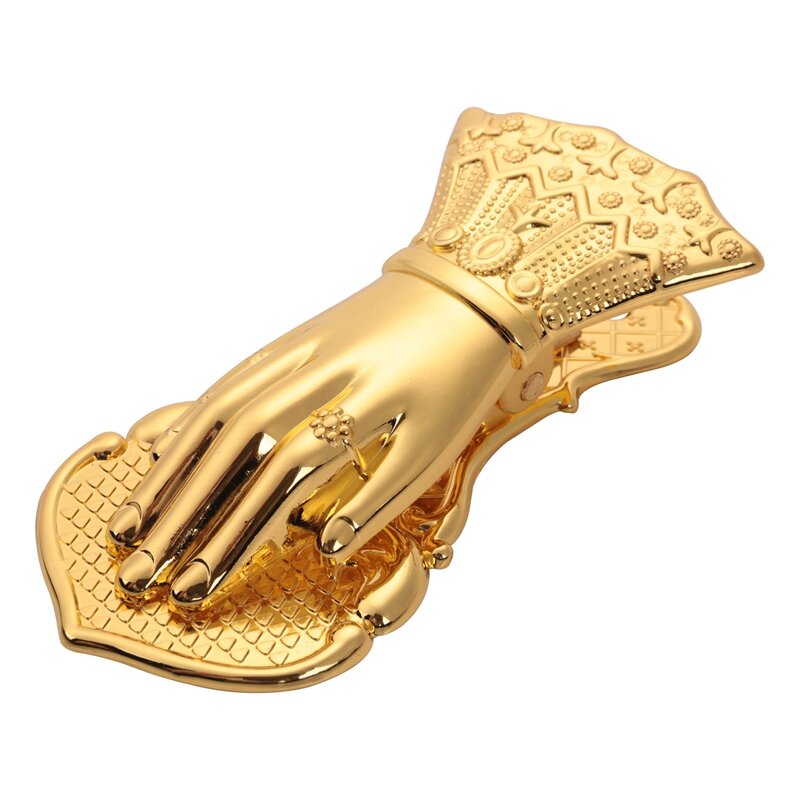 Luxury Chic Office Paper Storage Clip Ins Wrought Gold Vintage Hand Shape Alloy Document Handbook Storage Clip Home Sealing Clip