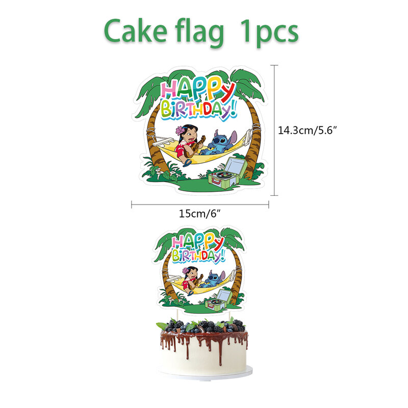 1 pz/lotto Stitch Theme Cake Decoration Cake Card Topper Kids Boys Birthday Party Supplies Baby Shower Cupcake Picks