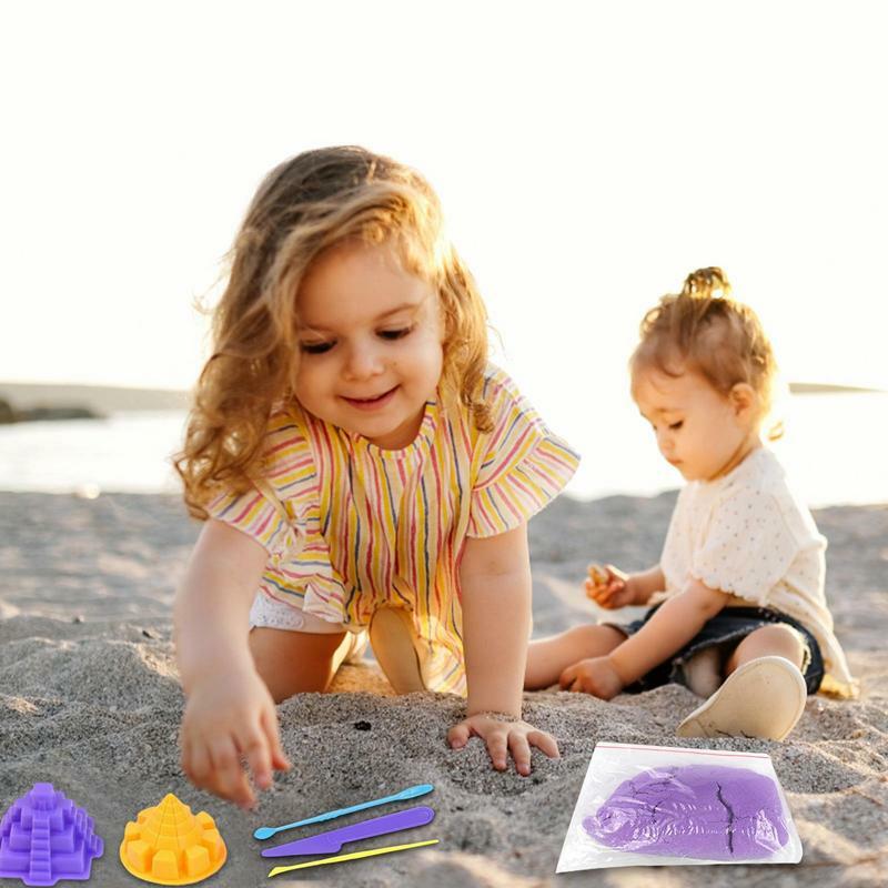 Arena de Color para manualidades, juguetes sensoriales moldeables, juego de arena interactivo, juguetes de arena de playa para césped, patio de playa, jardín de infantes