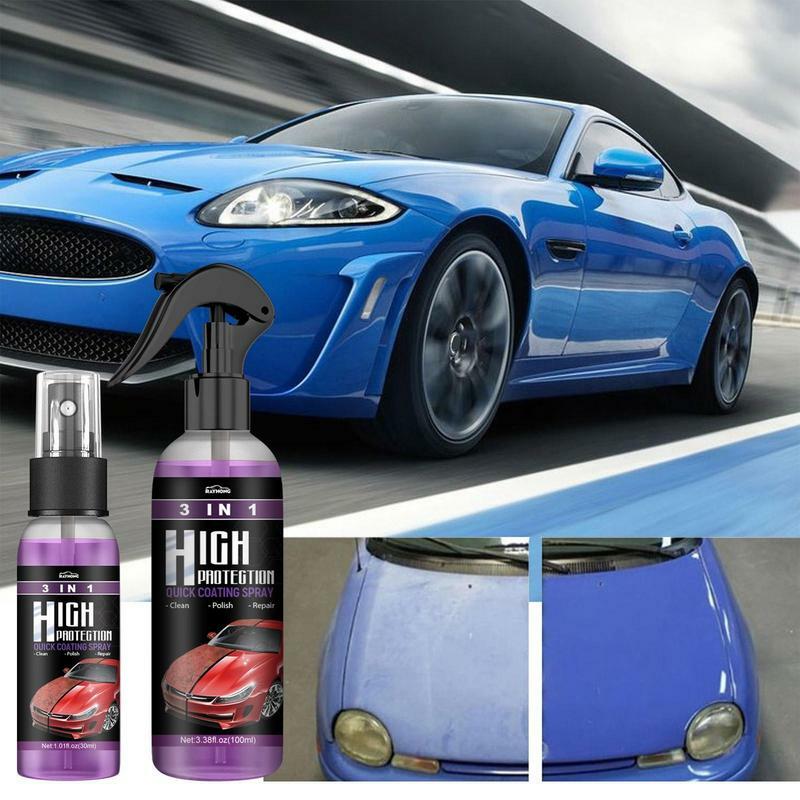 30ml 100ml Car Coating Spray 3 Em 1 Alta Proteção Cerâmica Spray Set Car Coating Long Lasting Car Scratch Nano Repair Spray