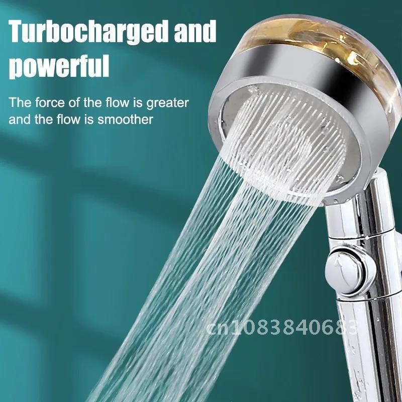 Adjustable Water Pressure Turbocharged Shower Head with Filter Handheld Universal Showerhead Bath Shower Nozzle