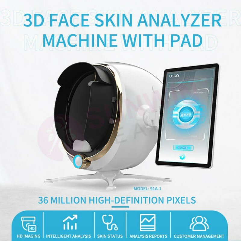 다국어 스마트 얼굴 매직 미러 피부 분석기, 수분 테스트, 3D 얼굴 피부 스캐너 분석기