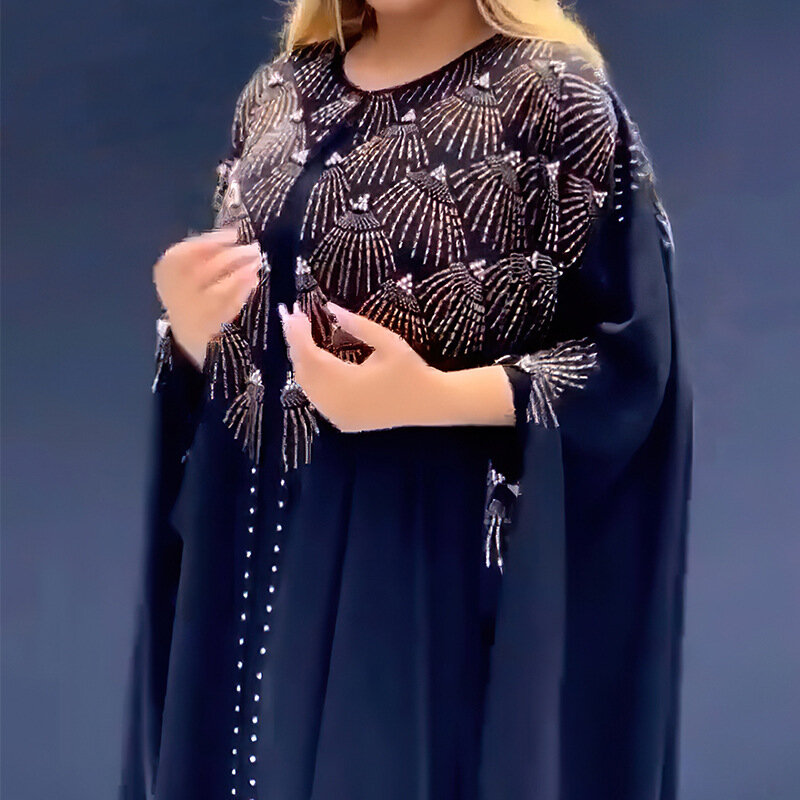 Роскошное шифоновое мусульманское скромное платье Boubou из Дубая, модель 2023 года, для свадебной вечеринки, декорации Djellaba Femme ML95Q92