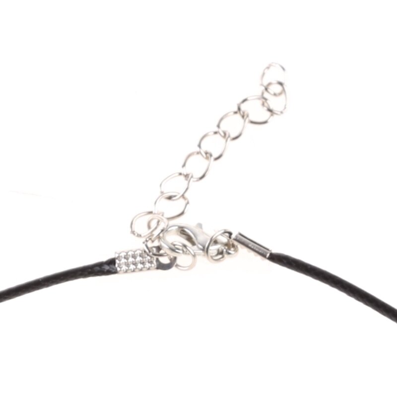 Collar cuerda cera cuero 652F, cuerda negra, fabricación joyas DIY con cierre langosta, accesorio