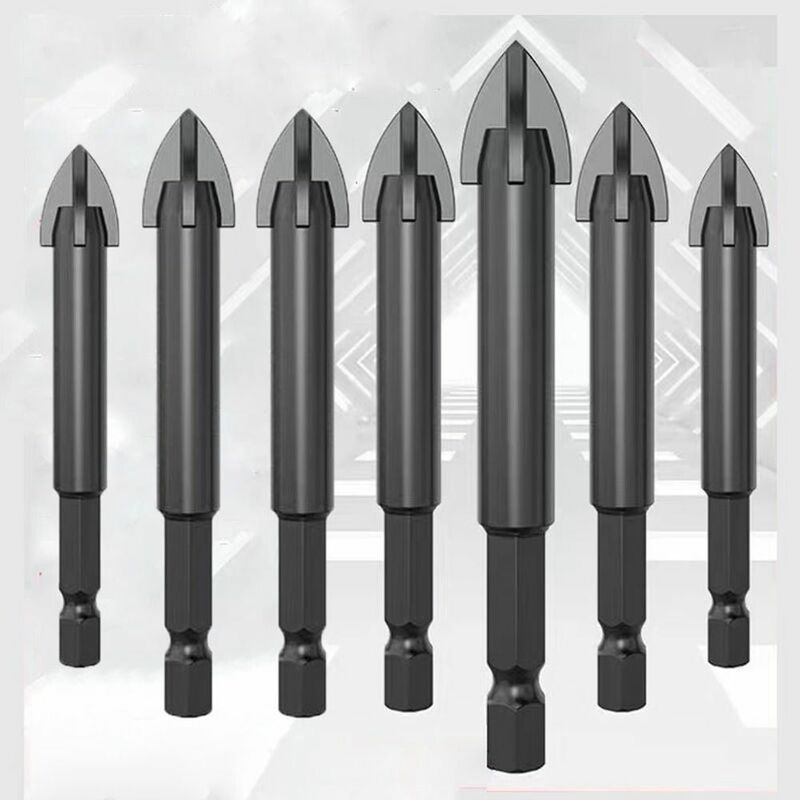 고품질 블랙 크로스 육각 타일, 다기능 홀 오프너, 합금 유리 세라믹 콘크리트, 3mm, 4mm, 5mm, 6mm, 8mm, 10mm, 12mm