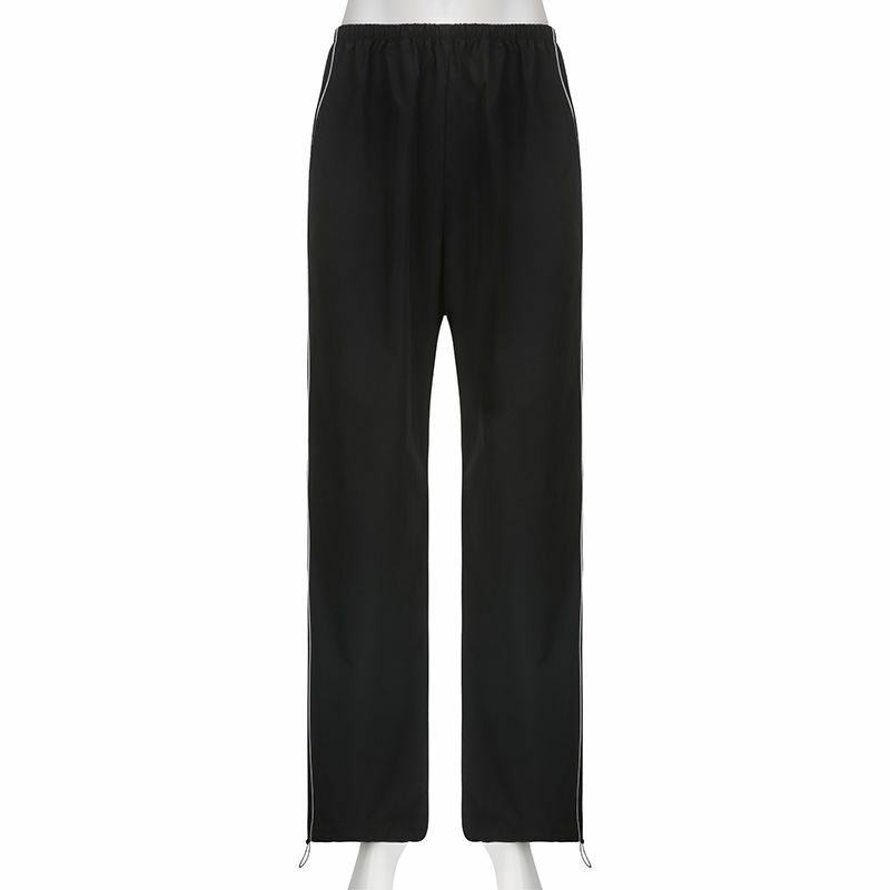 Брюки-карго женские с широкими штанинами, мешковатые однотонные штаны-карго в стиле Харадзюку, повседневные джоггеры с низкой посадкой, уличная одежда