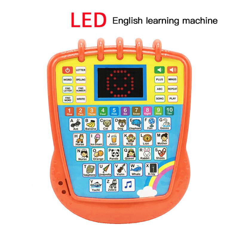 Детская обучающая машина для раннего обучения, светодиодная обучающая машина на английском, интеллектуальная игрушка, планшет на английском языке, игрушки для чтения для мальчиков и девочек