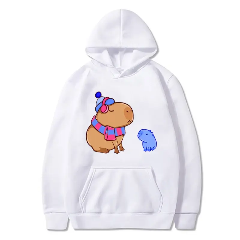 Capybara-Sudadera con capucha para hombre y mujer, jersey de manga larga con estampado de dibujos animados, Estilo Vintage Harajuku, Unisex, ropa de calle