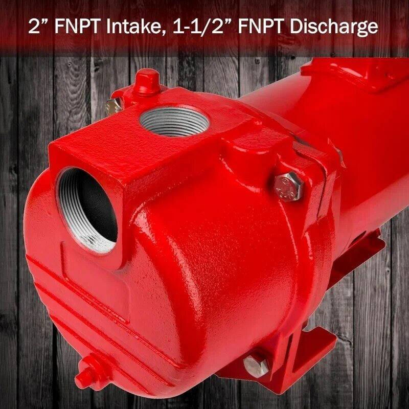 Leão vermelho-aspersor do ferro fundido, bomba da irrigação com impulsor termoplástico, RL-SPRK200, 230 volts, 2 HP, 76 GPM, 97102001